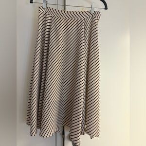 Striped A-Line Skirt Midi
